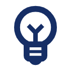Icon : Glühbirne in dunkelblau